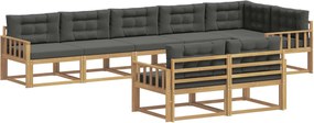 vidaXL Σειρά Καναπέ Εξωτερικού 6 pcs Άσπρο και Ανθρακί Πολυεστέρας