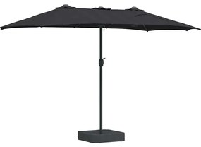 vidaXL Ομπρέλα Κήπου Μαύρο 385 x 209 x 244 εκατοστά ύφασμα
