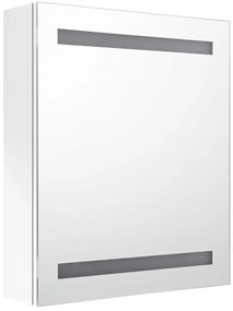 vidaXL Καθρέφτης Μπάνιου με Ντουλάπι &amp; LED Λαμπερό Λευκό 50x14x60 εκ.