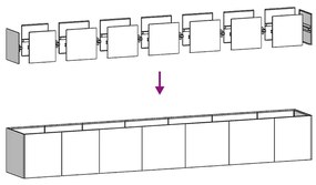 vidaXL Ζαρντινιέρα Μαύρη 280x40x40 εκ. από Χάλυβα Ψυχρής Έλασης