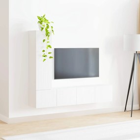 vidaXL Σετ επίπλου τηλεόρασης Επιτοίχιο 3 pcs Λευκό Επεξεργασμένο ξύλο