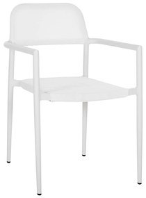 ALUMINUM ARMCHAIR RONNY  WHITE FRAME &amp; WHITE TEXTILENE 53x51x80Hcm.