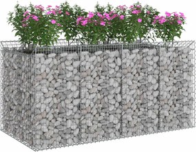 vidaXL Ανασηκωμένο κρεβάτι gabion 2 pcs Ασημί