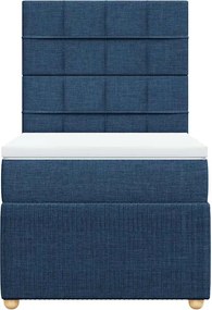 vidaXL Κρεβάτι Boxspring με Στρώμα Μπλε 80x200 εκ. Υφασμάτινο
