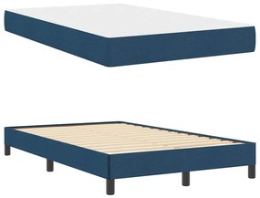 vidaXL Κρεβάτι με ελατήρια με στρώμα Μπλε 120 x 200 cm ύφασμα