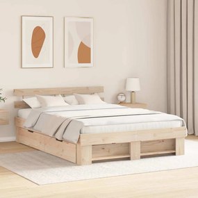 vidaXL Σκελετός Κρεβατιού Καφέ 140 x 200 cm Μασίφ ξύλο πεύκου