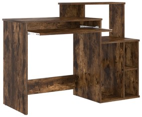 vidaXL Γραφείο με Αποθήκευση Καπνιστή Δρυς 120.5x44x88.5 εκ. Επεξεργασμένο Ξύλο