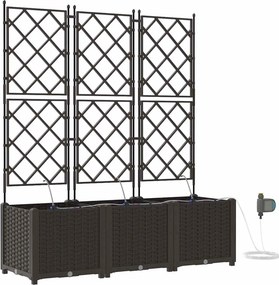 vidaXL Γλάστρα Κήπου 3 τμχ. Καφέ 120 x 40 x 142 cm PP