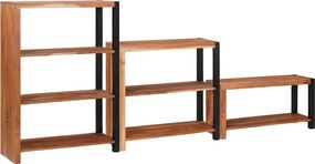 vidaXL Ράφι Βιβλίων 6 επιπέδων 3 τμχ. 80 x 30 x 110 εκ Καφέ
