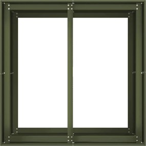 vidaXL Ζαρντινιέρα Λαδί 80x80x80 εκ. από Χάλυβα