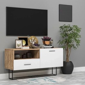 Stewehome Μικρή μονάδα τηλεόρασης από mdf με ράφι Λευκό 70x24x10 cm
