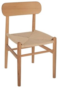 Καρέκλα Επαγγελματικη Τραπεζαρίας HM9492.01 46,5x41x80cm Από Οξιά Natural Σχοινί Beige Ξύλο,Σχοινί