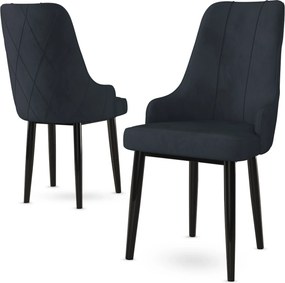 Stewehome Καπιτονέ Καρέκλα Trex για Τραπεζαρία Ανθρακίτης 43x42x90 cm