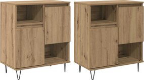 vidaXL Πλαϊνό γραφείο 2 pcs Artisan Oak 60 x 35 x 70 cm