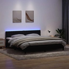 Box Spring Κρεβάτι με στρώμα Μαύρο 180x220 cm Βελούδινο