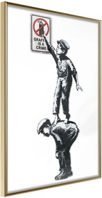 Αφίσα - Banksy: Graffiti Is a Crime - 30x45 - Χρυσό - Χωρίς πασπαρτού