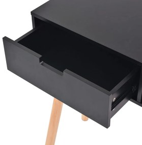 vidaXL Τραπέζι Κονσόλα Μαύρο 80 x 30 x 72 εκ. από Μασίφ Ξύλο Πεύκου