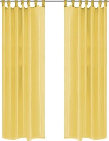 vidaXL Κουρτίνες Βουάλ 2 τεμ. Κίτρινες 140 x 175 εκ.