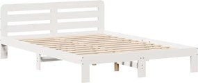 vidaXL Σκελετός Κρεβ. Χωρίς Στρώμα Λευκό 135x190 εκ Μασίφ Πεύκο