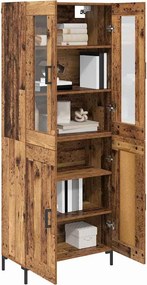 VidaXL Highboard 2 τμχ. Παλιό ξύλο 69,5 x 34 x 180 εκ.