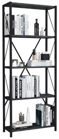 Βιβλιοθήκη ArteLibre KENYA Μαύρο Μοριοσανίδα/Μέταλλο 60x26x150cm-14870095