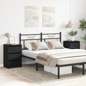 vidaXL Κομοδίνα 2 τεμ Μαύρο Βαθύ 40x35x62,5 εκ Επεξεργασμένο Ξύλο