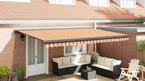 vidaXL Τέντα Πτυσσόμενη Κίτρινη / Λευκή 4 x 3 μ. Ύφασμα και Αλουμίνιο