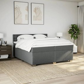 ΚΡΕΒΑΤΙ BOXSPRING ΜΕ ΣΤΡΩΜΑ ΣΚΟΥΡΟ ΓΚΡΙ 200X200 ΕΚ. ΥΦΑΣΜΑΤΙΝΟ 3286010