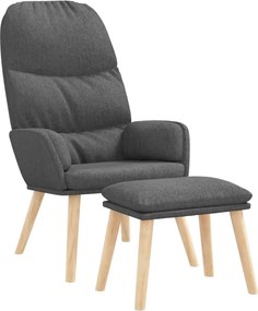 vidaXL Πολυθρόνα Relax Ανοιχτό Γκρι Υφασμάτινη με Σκαμπό
