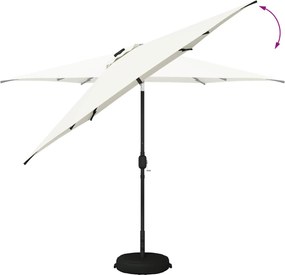 vidaXL Ομπρέλα Κήπου με LED Φώτα και Βάση 300 x 300 cm Πολυεστέρας