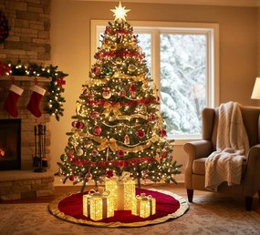 Σετ gold silk gift box silver bow