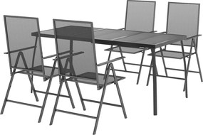 vidaXL Σετ Τραπεζαρίας Κήπου 5 Τεμαχίων Ανθρακί από Ατσάλι