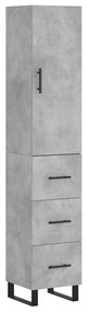vidaXL Ντουλάπι Γκρι Σκυροδέματος 34,5x34x180 εκ. Επεξεργασμένο Ξύλο