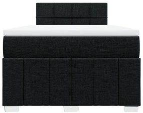 vidaXL Κρεβάτι Boxspring με Στρώμα Μαύρο 120x200 εκ. Υφασμάτινο
