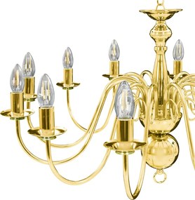 vidaXL Πολυέλαιος Χρυσός με 12 Ντουί Ε14