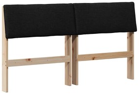 vidaXL Ταπετσαρισμένο κεφαλάρι Μαύρο 135 cm Στερεά ξυλεία πεύκου