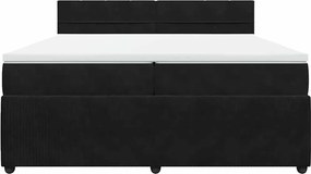 vidaXL Κρεβάτι Boxspring με Στρώμα Μαύρο 200x200 εκ. Βελούδινο