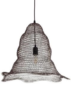 01890 GloboStar® KENTUCKY 01890 Vintage Κρεμαστό Φωτιστικό Πλέγμα Μονόφωτο 1 x E27 IP20 Καφέ Μέταλλο - Μ50 x Π50 x Υ48cm