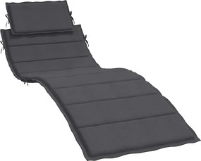 vidaXL Μαξιλάρι Ξαπλώστρας Ανθρακί 186x58x4 εκ. Ύφασμα