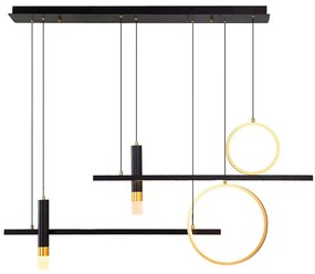 Φωτιστικό Οροφής - Ράγα 701CHD1553 115x7x120cm Led 6500lm 65W 3000K Black-Gold Opviq