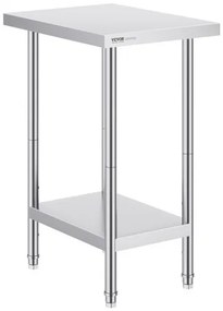 VEVOR Stainless Steel Work Prep Table Commercial Worktable Food Prep 24x18x34in