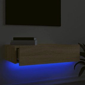 vidaXL Έπιπλο Τηλεόρασης με LED Sonoma Δρυς 60x35x15,5 εκ.