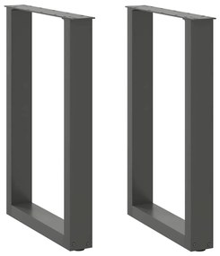 vidaXL Πόδια Τραπεζαρίας Σχήματος U 2 τεμ. Ανθρακί 50x(72-73) εκ. Ατσάλι