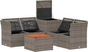 vidaXL Σετ Καναπέ 6 τμχ. Γκρι και Navy Blue 55 x 55 x 37 cm