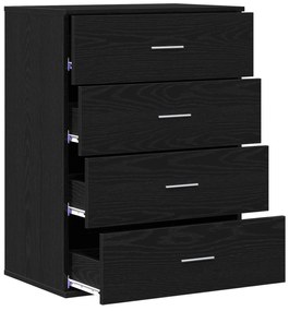 vidaXL Πλαϊνό γραφείο Μαύρη δρυς 60 x 39 x 80 εκ Επεξεργασμένο ξύλο