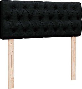 vidaXL Κρεβάτι Boxspring με Στρώμα Μαύρο 120x200 εκ. Υφασμάτινο