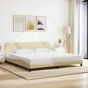 vidaXL Σκελετός Κρεβατιού Dover Κρεμ 200x200 εκ. Υφασμάτινο