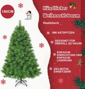 Costway Πολυτελές Τεχνητό Χριστουγεννιάτικο Δέντρο 180εκ. CM22807