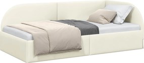 vidaXL Κρεβάτι Γωνίας Κρεμ 90 x 200 cm Βελούδο