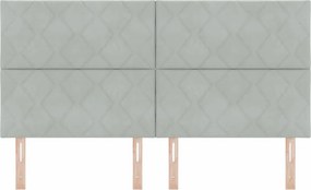vidaXL LED κεφαλάρι Ανοιχτό γκρι 180 cm Βελούδο